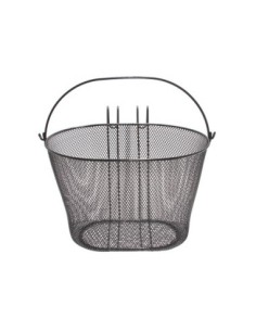 Oval Steel Front Mesh Basket 21-H Black.